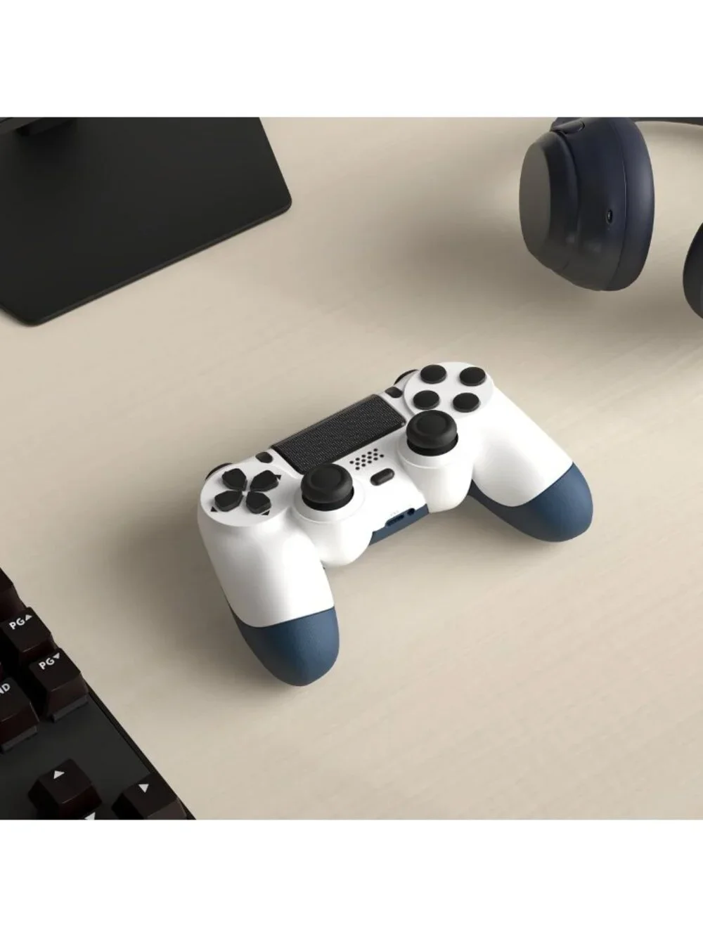 Wireless Game Controller with Dual Vibration for PS4, Slim & Pro - Black